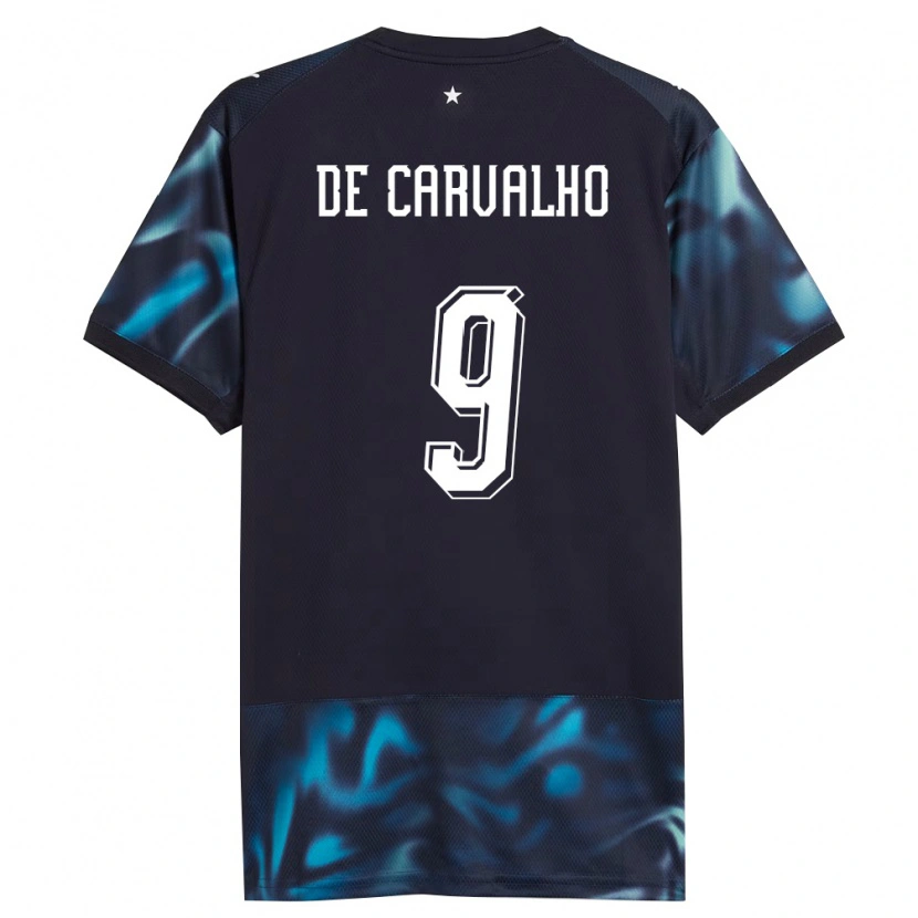 Danxen Dětské Paraguay Mauricio De Carvalho #9 Námořnická Nebeská Modrá Daleko Hráčské Dresy 26-28 Dres