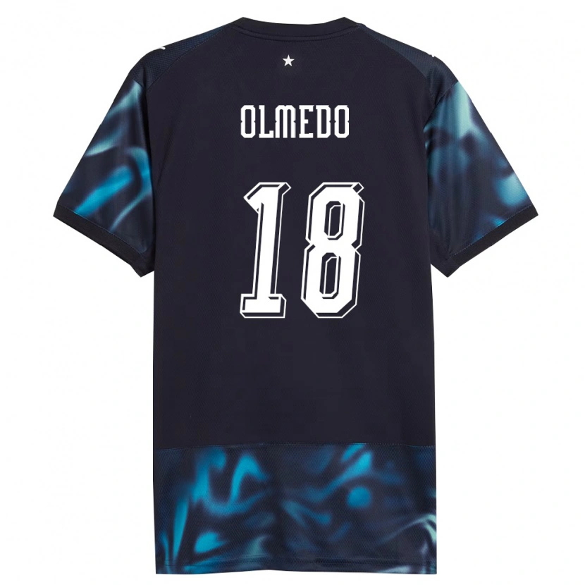 Danxen Dětské Paraguay Cesar Olmedo #18 Námořnická Nebeská Modrá Daleko Hráčské Dresy 26-28 Dres