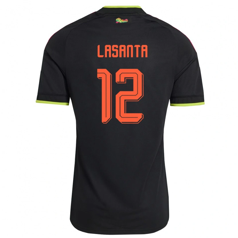Danxen Dětské Peru Fernando Lasanta #12 Černá Žlutá Růžová Daleko Hráčské Dresy 26-28 Dres