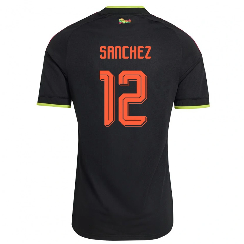 Danxen Dětské Peru Maryory Sánchez #12 Černá Žlutá Růžová Daleko Hráčské Dresy 26-28 Dres