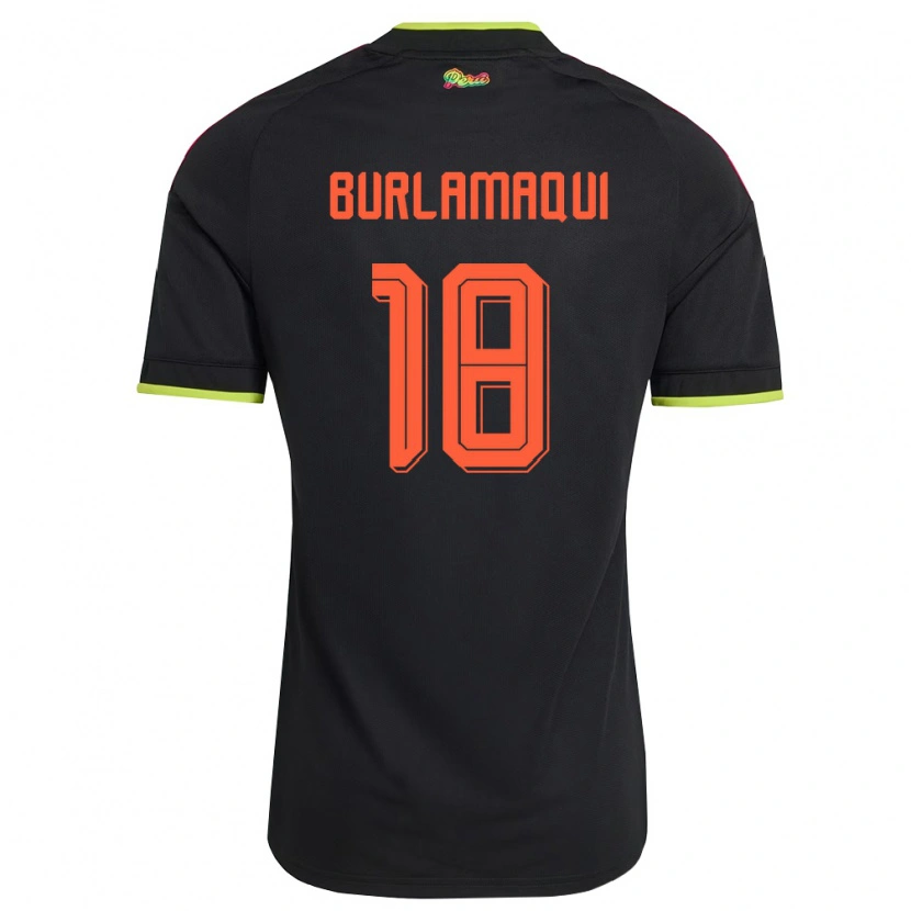 Danxen Dětské Peru Alessandro Burlamaqui #18 Černá Žlutá Růžová Daleko Hráčské Dresy 26-28 Dres