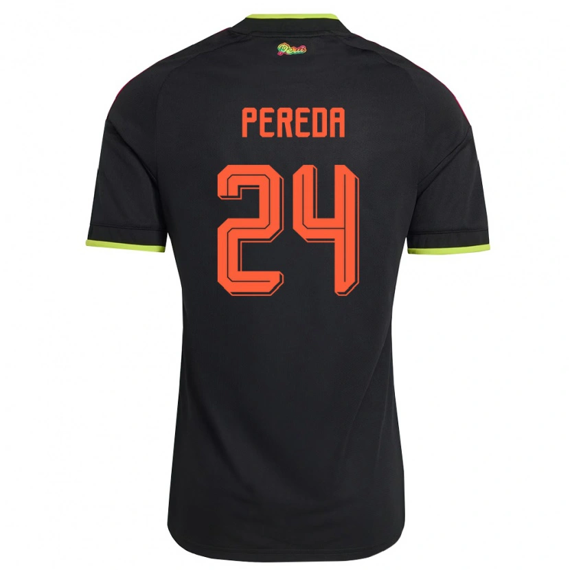 Danxen Dětské Peru Samuel Pereda #24 Černá Žlutá Růžová Daleko Hráčské Dresy 26-28 Dres