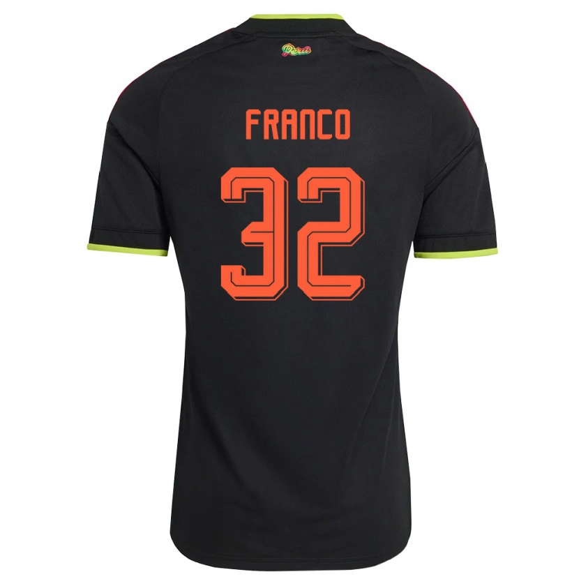 Danxen Dětské Peru Emile Franco #32 Černá Žlutá Růžová Daleko Hráčské Dresy 26-28 Dres