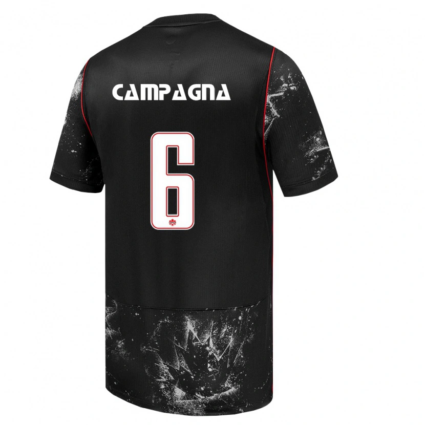 Danxen Dětské Kanada Matteo Campagna #6 Černá Bílá Červená Daleko Hráčské Dresy 26-28 Dres