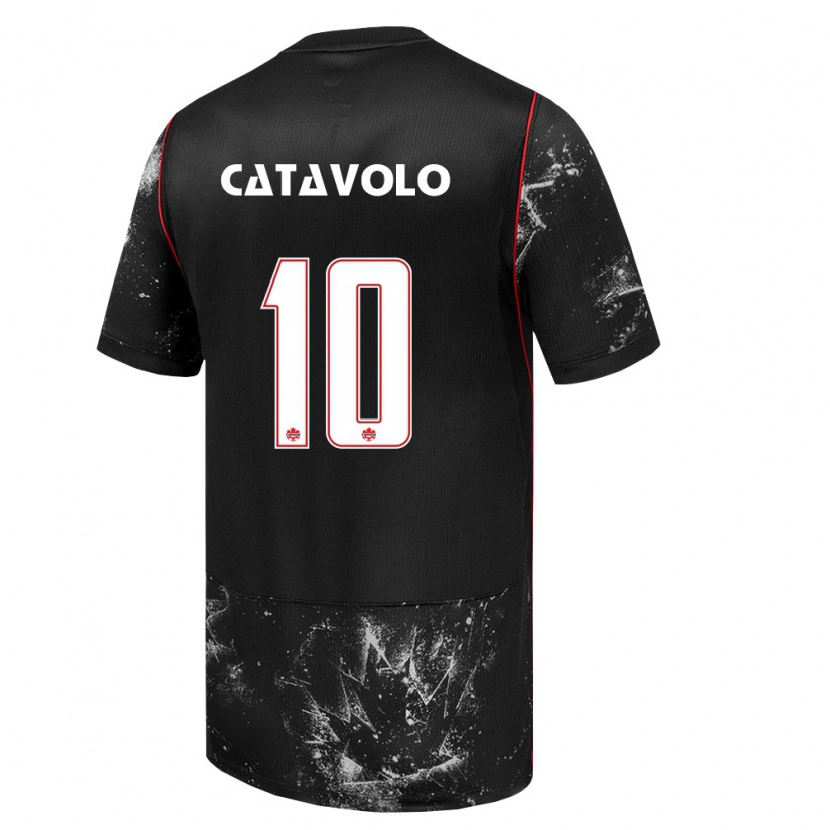 Danxen Dětské Kanada Matthew Catavolo #10 Černá Bílá Červená Daleko Hráčské Dresy 26-28 Dres