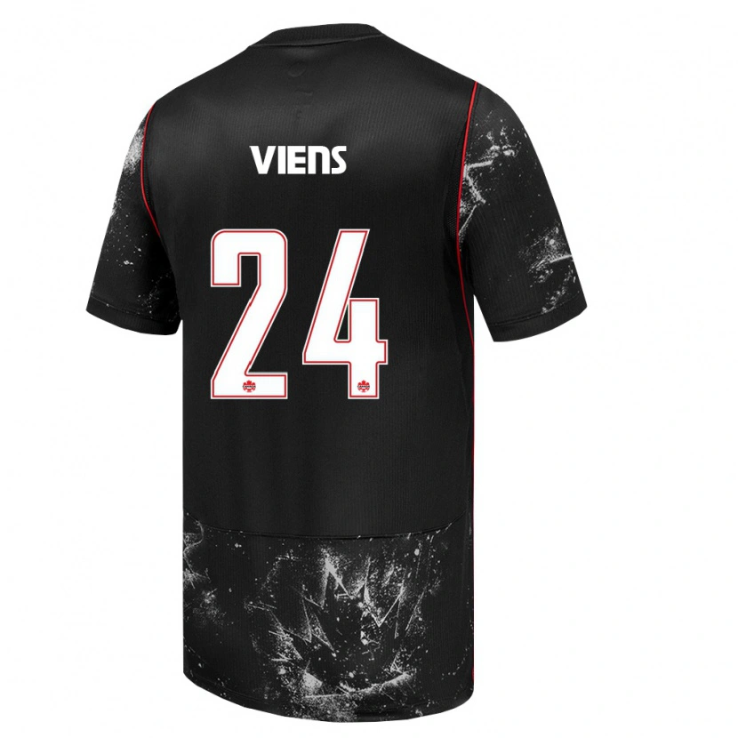 Danxen Dětské Kanada Evelyne Viens #24 Černá Bílá Červená Daleko Hráčské Dresy 26-28 Dres
