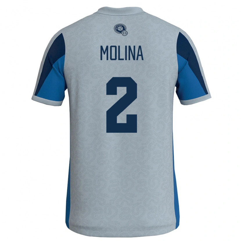 Danxen Dětské Salvador William Molina #2 Bílá Nebeská Modrá Daleko Hráčské Dresy 26-28 Dres