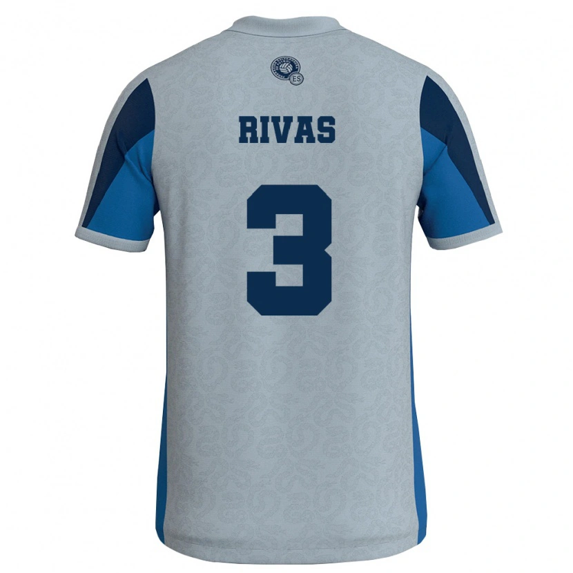Danxen Dětské Salvador Andrés Rivas #3 Bílá Nebeská Modrá Daleko Hráčské Dresy 26-28 Dres