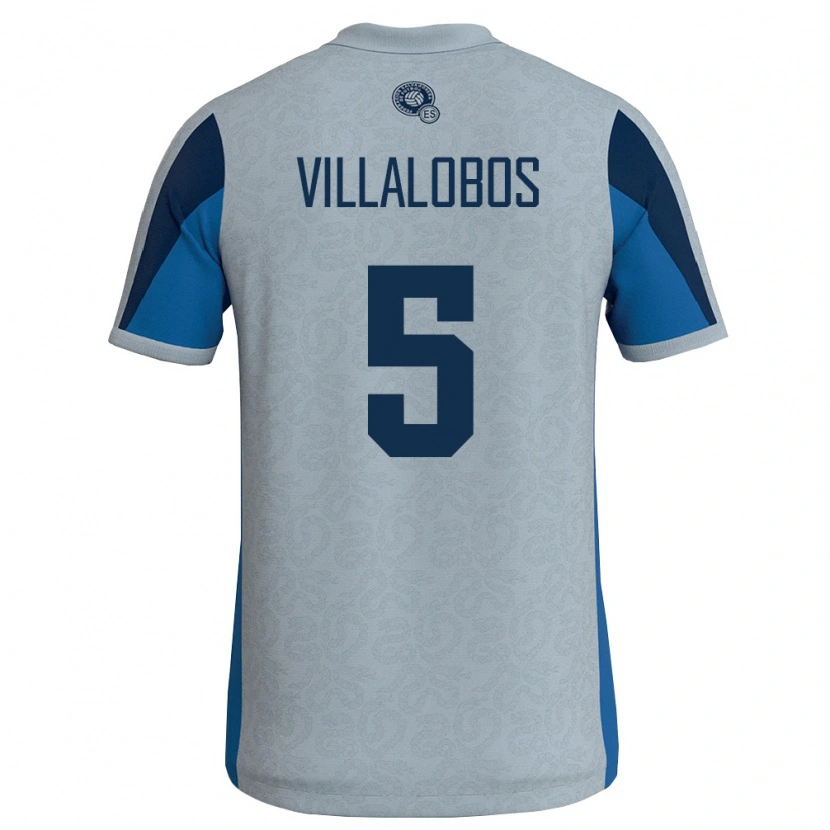 Danxen Dětské Salvador Kristian Villalobos #5 Bílá Nebeská Modrá Daleko Hráčské Dresy 26-28 Dres