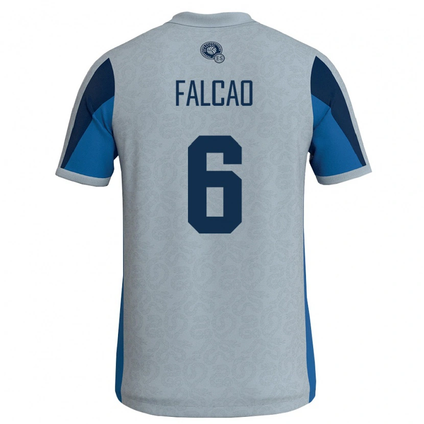 Danxen Dětské Salvador Kiano Falcao #6 Bílá Nebeská Modrá Daleko Hráčské Dresy 26-28 Dres