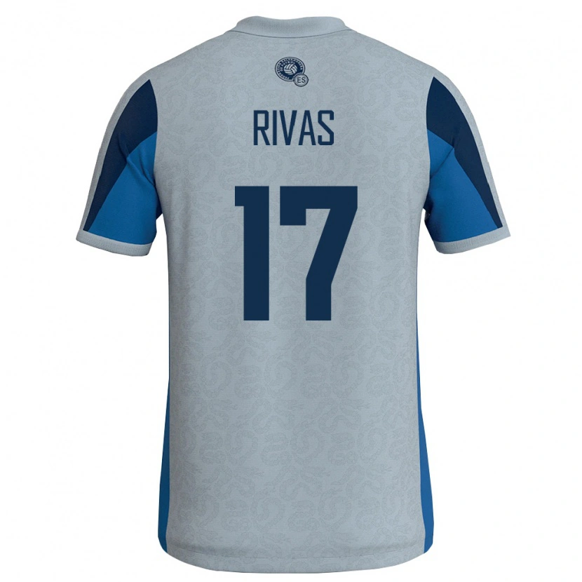 Danxen Dětské Salvador Eduardo Rivas #17 Bílá Nebeská Modrá Daleko Hráčské Dresy 26-28 Dres