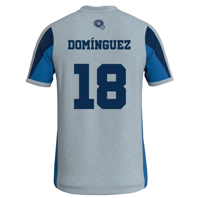 Danxen Dětské Salvador Arturo Domínguez #18 Bílá Nebeská Modrá Daleko Hráčské Dresy 26-28 Dres