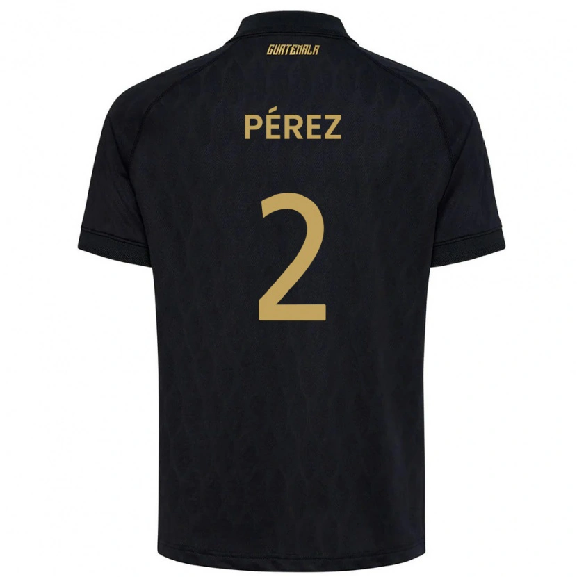 Danxen Dětské Guatemala Gary Pérez #2 Černá Nebeská Modrá Bílá Daleko Hráčské Dresy 26-28 Dres