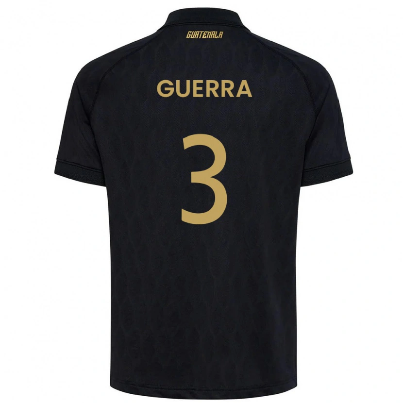 Danxen Dětské Guatemala Brayan Guerra #3 Černá Nebeská Modrá Bílá Daleko Hráčské Dresy 26-28 Dres