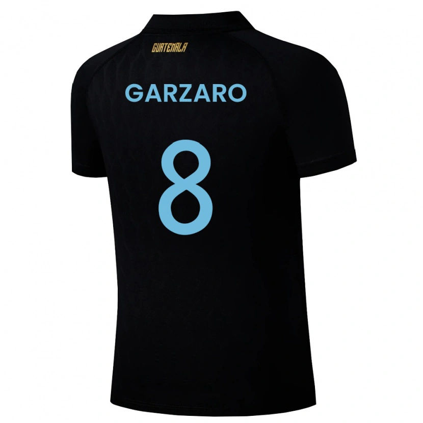 Danxen Dětské Guatemala Santiago Garzaro #8 Černá Nebeská Modrá Bílá Daleko Hráčské Dresy 26-28 Dres