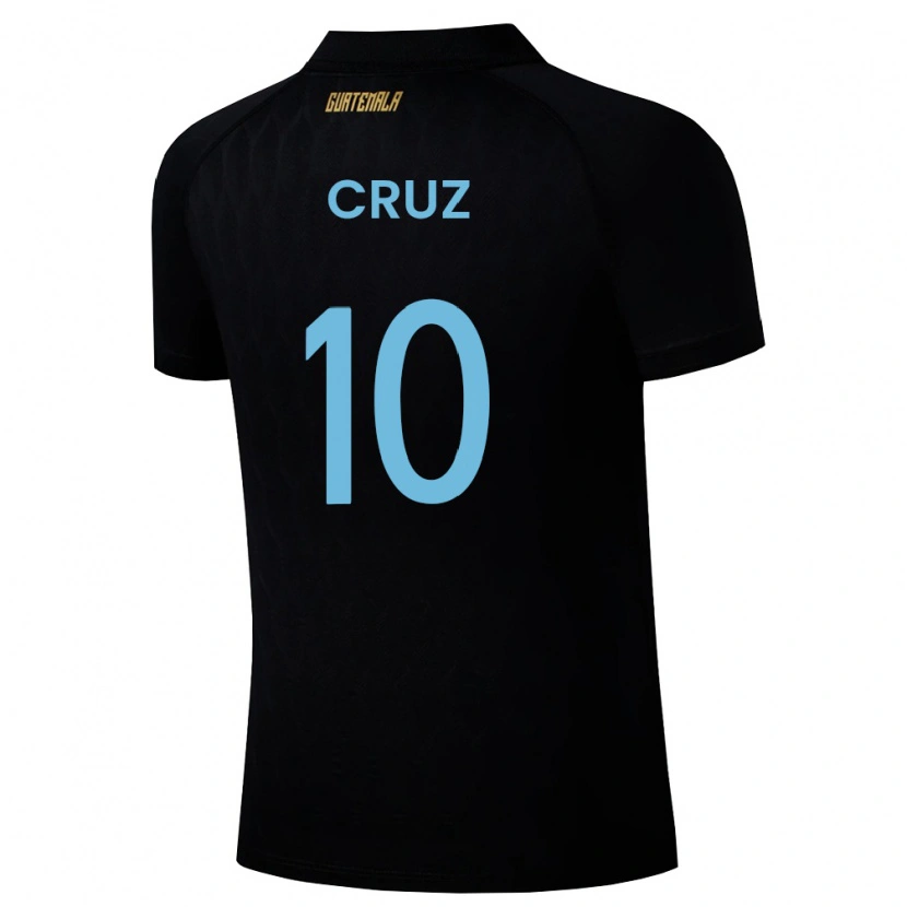Danxen Dětské Guatemala Axel De La Cruz #10 Černá Nebeská Modrá Bílá Daleko Hráčské Dresy 26-28 Dres