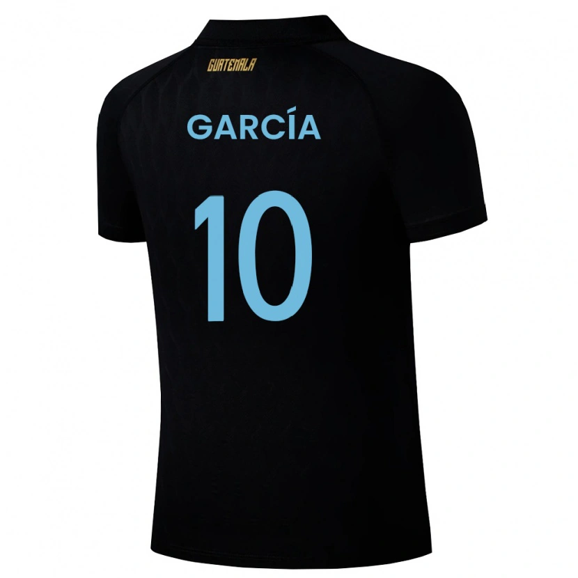 Danxen Dětské Guatemala Gabriel García #10 Černá Nebeská Modrá Bílá Daleko Hráčské Dresy 26-28 Dres