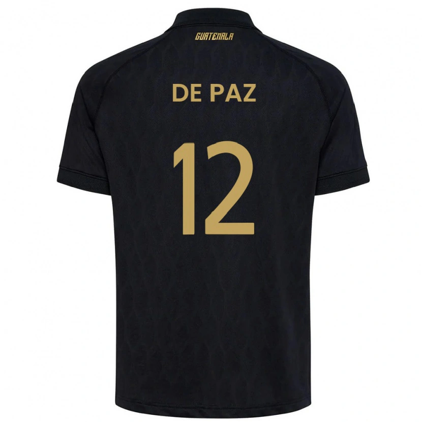 Danxen Dětské Guatemala Mario De Paz #12 Černá Nebeská Modrá Bílá Daleko Hráčské Dresy 26-28 Dres