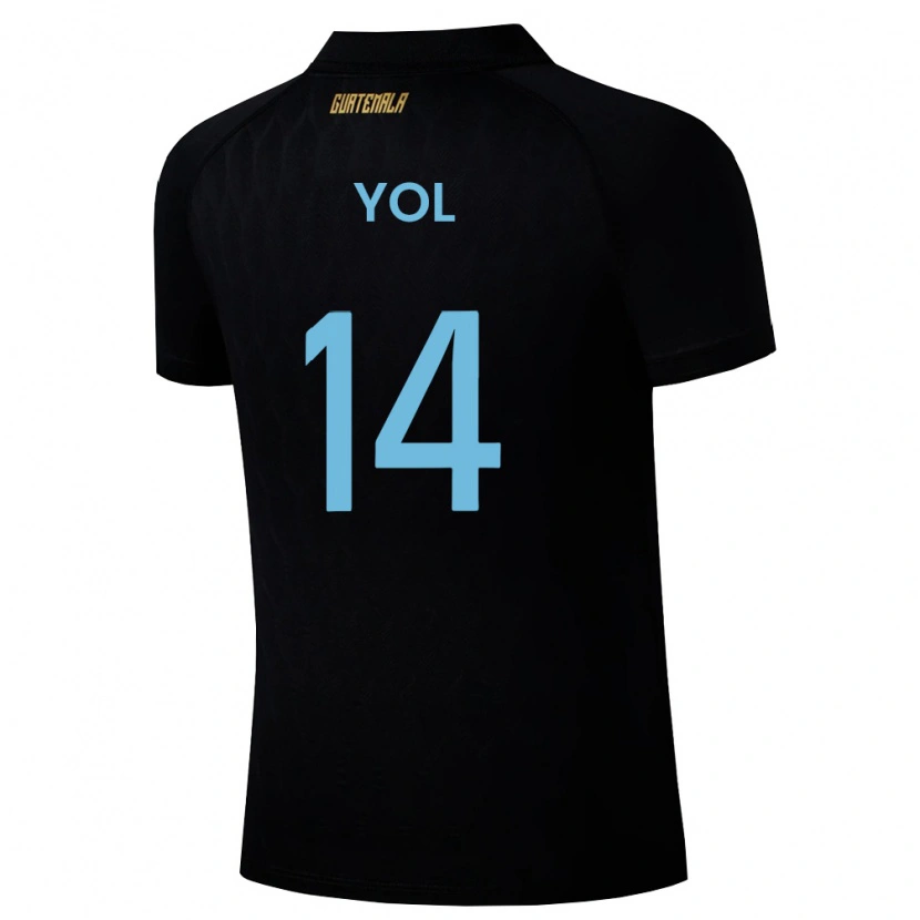 Danxen Dětské Guatemala Jorge Yol #14 Černá Nebeská Modrá Bílá Daleko Hráčské Dresy 26-28 Dres