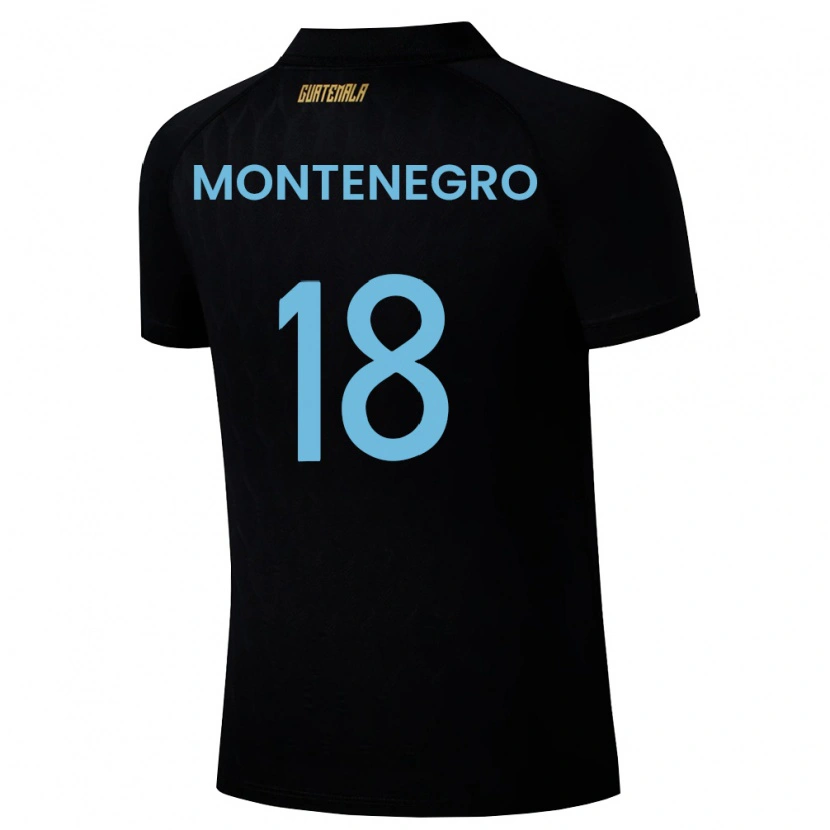 Danxen Dětské Guatemala Vivian Montenegro #18 Černá Nebeská Modrá Bílá Daleko Hráčské Dresy 26-28 Dres