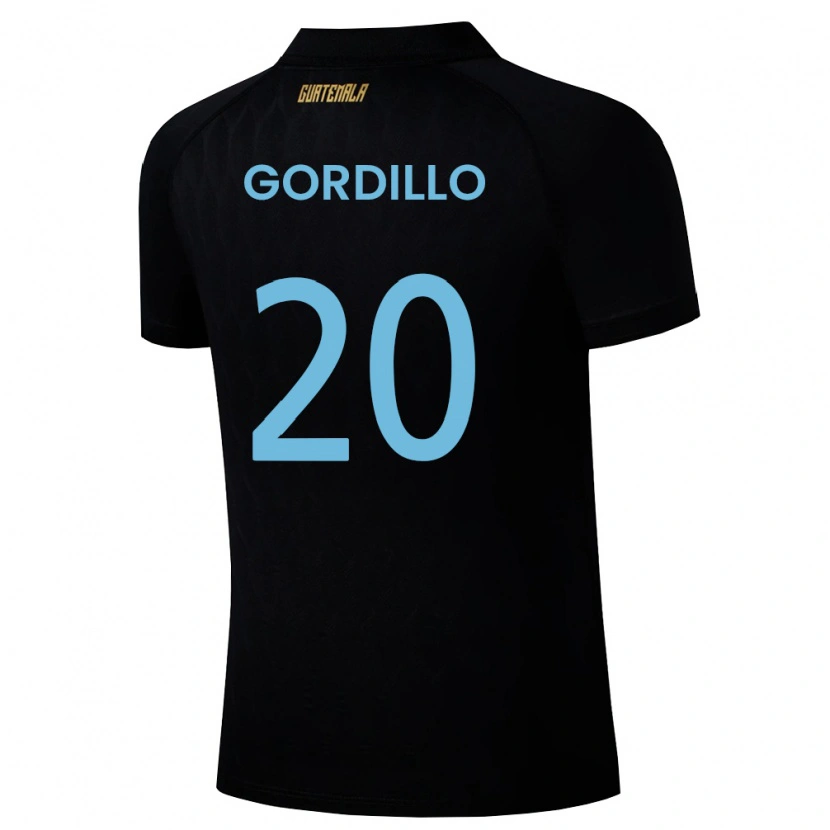 Danxen Dětské Guatemala Gerardo Gordillo #20 Černá Nebeská Modrá Bílá Daleko Hráčské Dresy 26-28 Dres