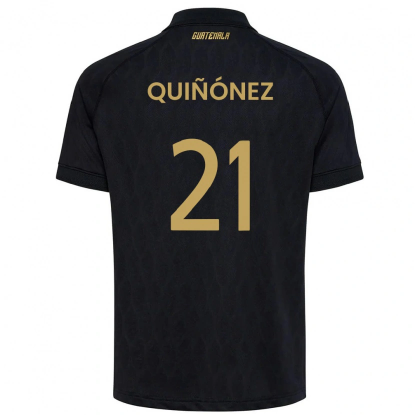 Danxen Dětské Guatemala Andrea Quiñónez #21 Černá Nebeská Modrá Bílá Daleko Hráčské Dresy 26-28 Dres