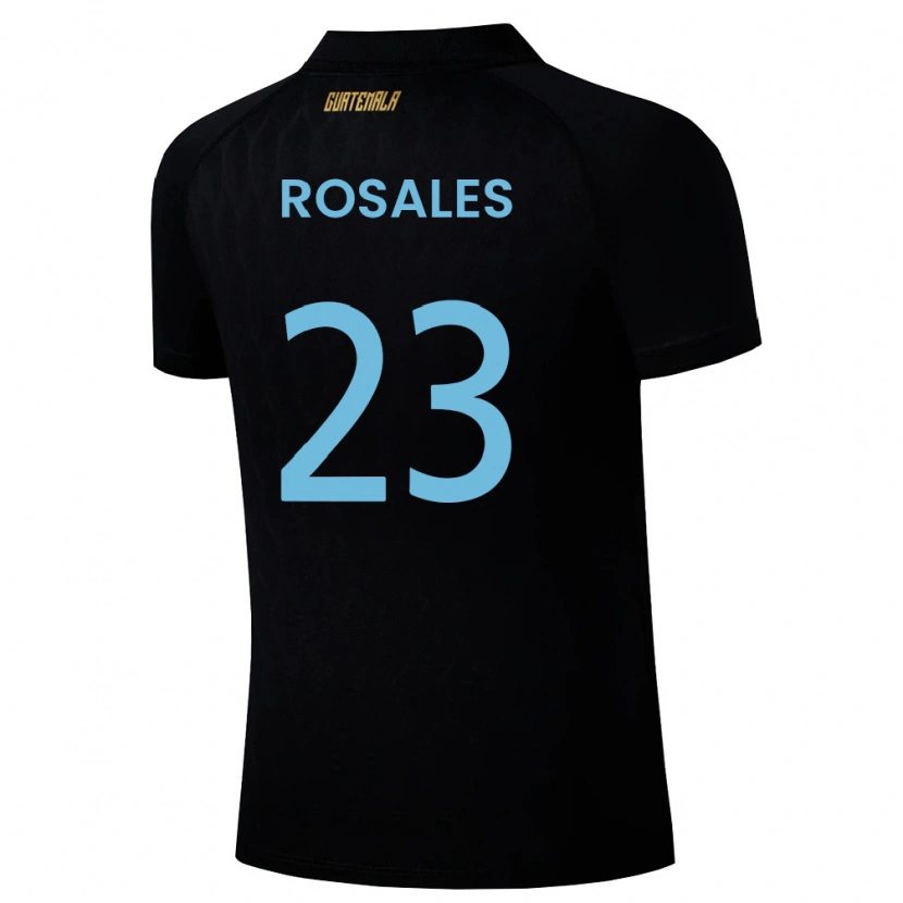 Danxen Dětské Guatemala Yareni Rosales #23 Černá Nebeská Modrá Bílá Daleko Hráčské Dresy 26-28 Dres