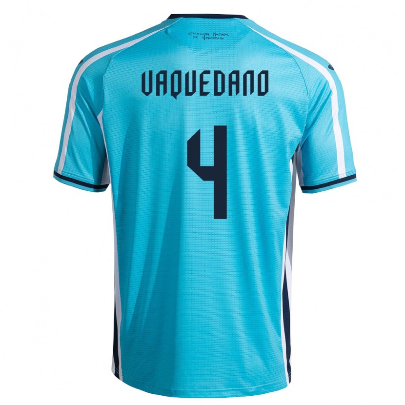 Danxen Dětské Honduras Brayan Vaquedano #4 Nebeská Modrá Námořnická Daleko Hráčské Dresy 26-28 Dres