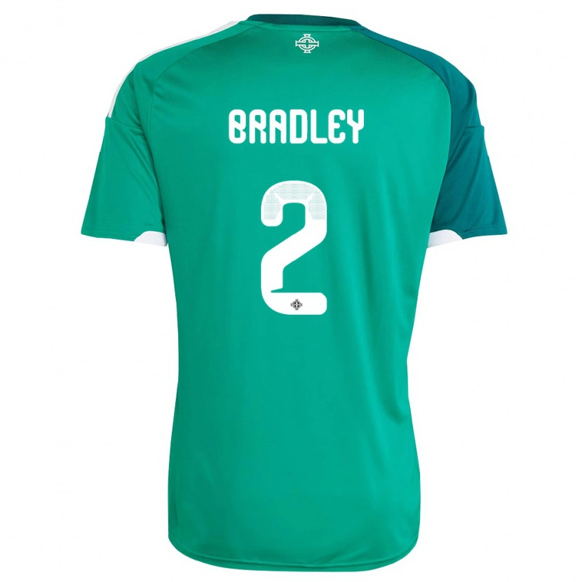 Danxen Pánské Severní Irsko Conor Bradley #2 Zelená Bílá Domů Hráčské Dresy 26-28 Dres