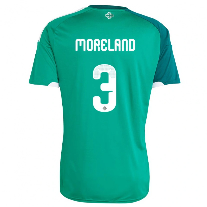 Danxen Pánské Severní Irsko Calum Moreland #3 Zelená Bílá Domů Hráčské Dresy 26-28 Dres