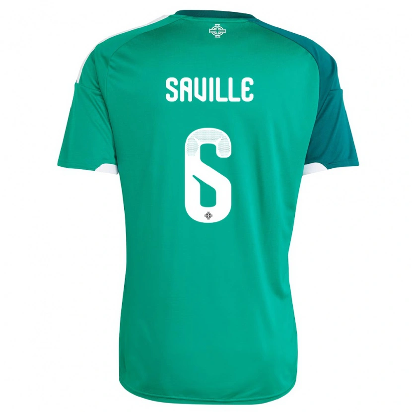 Danxen Pánské Severní Irsko George Saville #6 Zelená Bílá Domů Hráčské Dresy 26-28 Dres