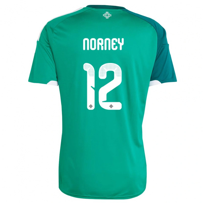 Danxen Pánské Severní Irsko Rachael Norney #12 Zelená Bílá Domů Hráčské Dresy 26-28 Dres