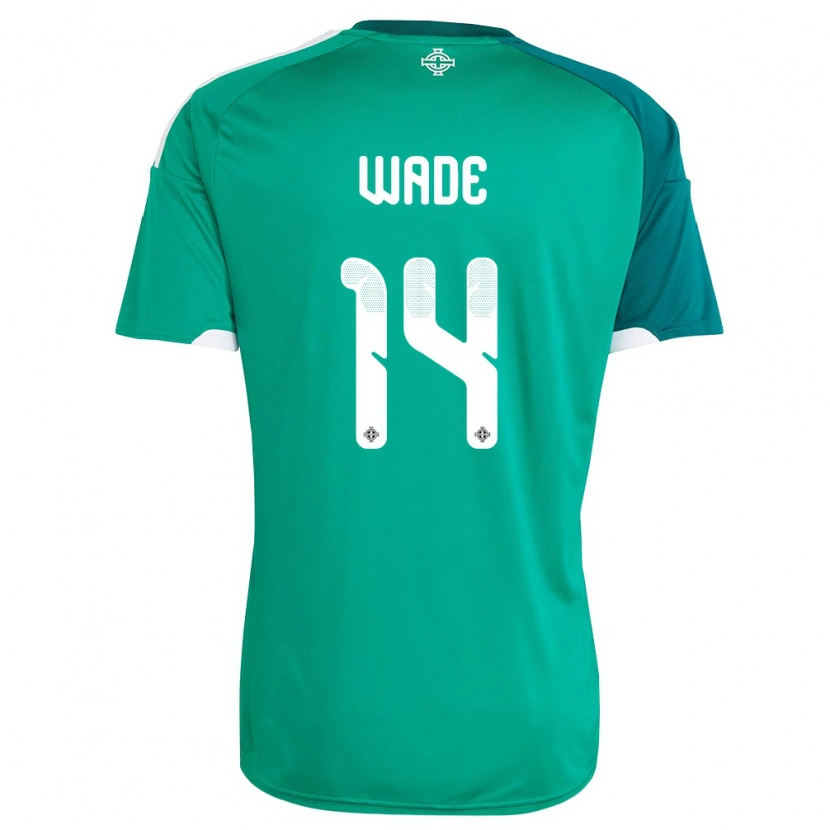 Danxen Pánské Severní Irsko Lauren Wade #14 Zelená Bílá Domů Hráčské Dresy 26-28 Dres