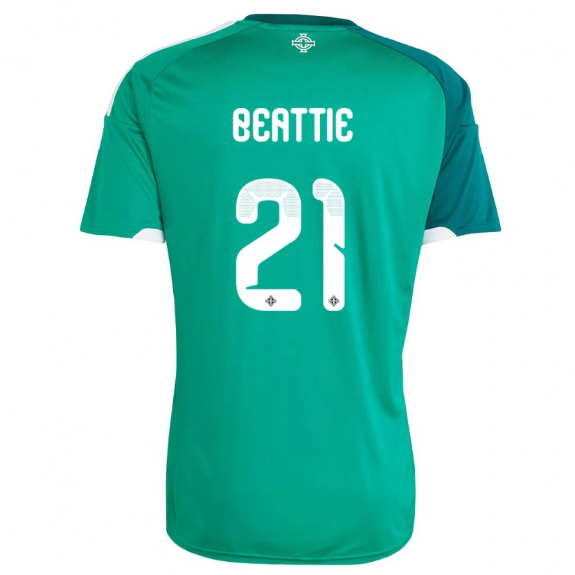 Danxen Pánské Severní Irsko Kerry Beattie #21 Zelená Bílá Domů Hráčské Dresy 26-28 Dres