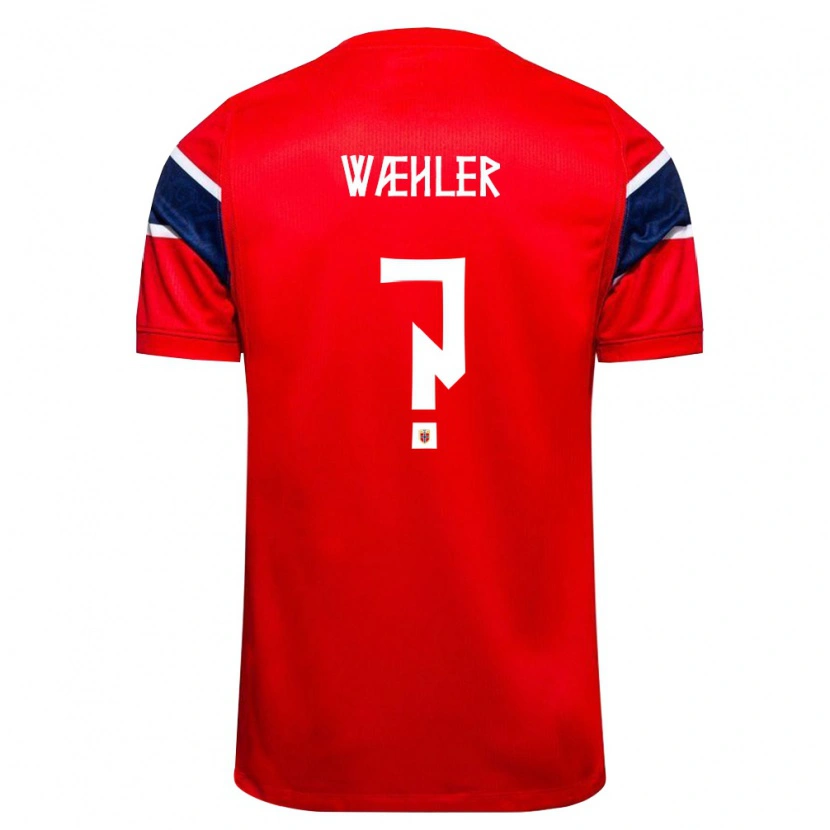 Danxen Pánské Norsko Markus Wæhler #0 Červená Námořnická Bílá Domů Hráčské Dresy 26-28 Dres