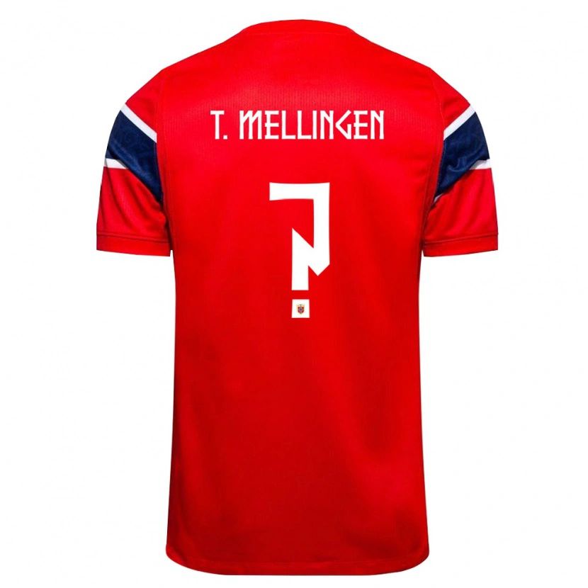 Danxen Pánské Norsko Torjus Østervold Mellingen #0 Červená Námořnická Bílá Domů Hráčské Dresy 26-28 Dres