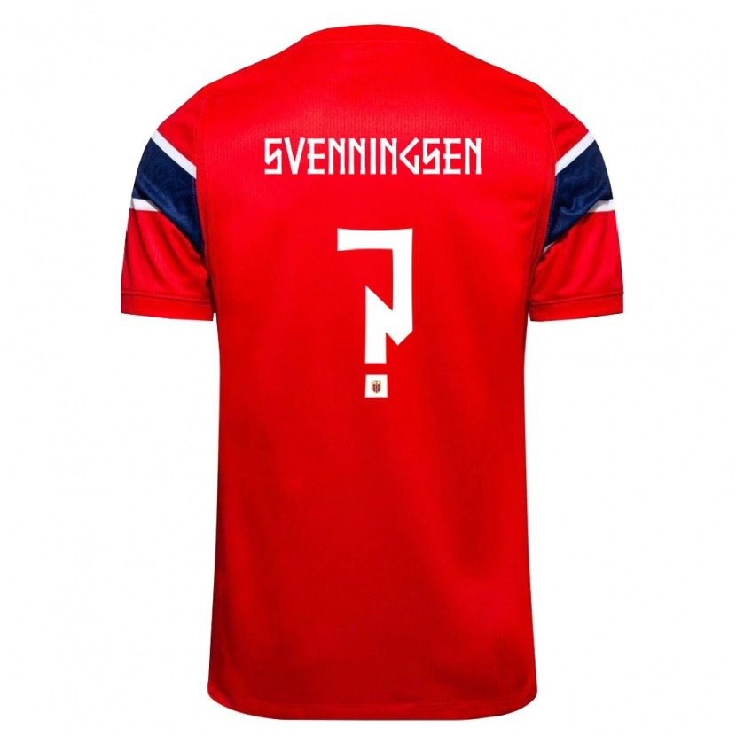 Danxen Pánské Norsko Lucas Svenningsen #0 Červená Námořnická Bílá Domů Hráčské Dresy 26-28 Dres