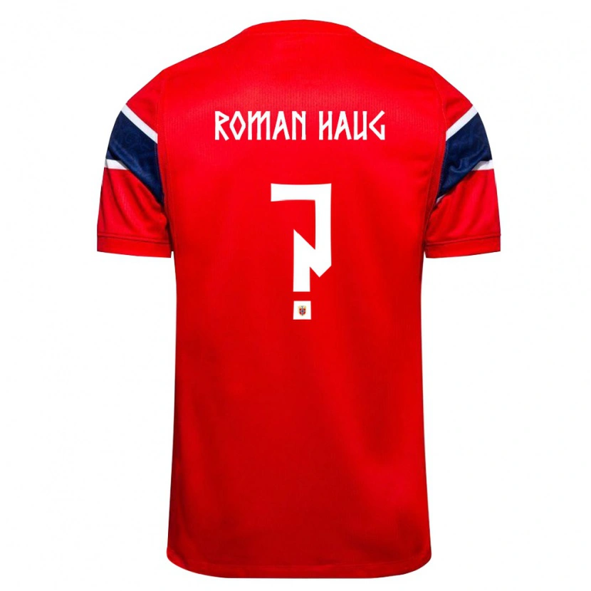Danxen Pánské Norsko Sophie Román Haug #0 Červená Námořnická Bílá Domů Hráčské Dresy 26-28 Dres
