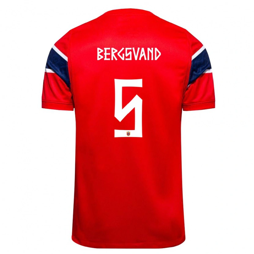 Danxen Pánské Norsko Guro Bergsvand #5 Červená Námořnická Bílá Domů Hráčské Dresy 26-28 Dres