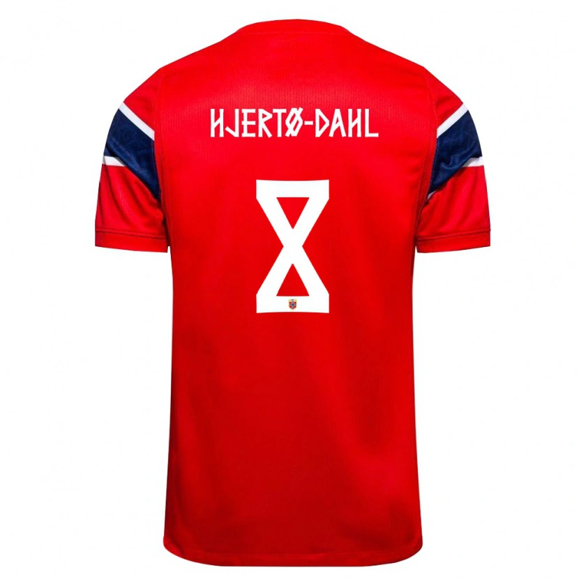 Danxen Pánské Norsko Jens Hjertø-Dahl #8 Červená Námořnická Bílá Domů Hráčské Dresy 26-28 Dres
