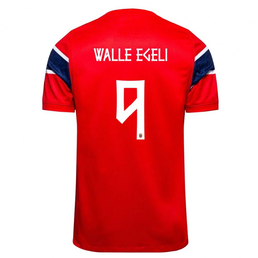 Danxen Pánské Norsko Sindre Walle Egeli #9 Červená Námořnická Bílá Domů Hráčské Dresy 26-28 Dres