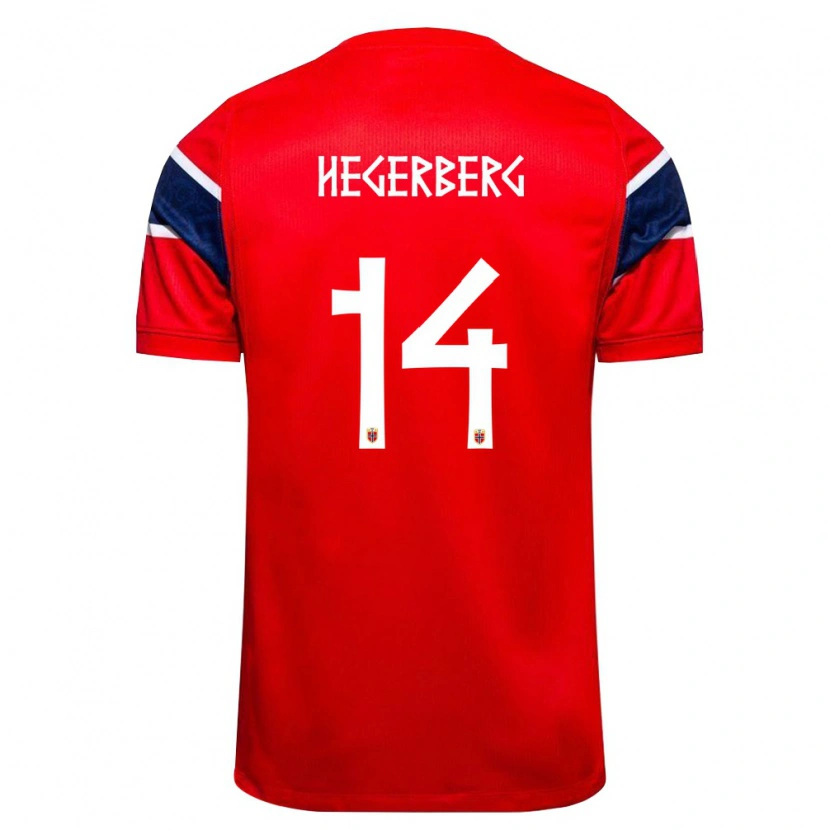 Danxen Pánské Norsko Ada Hegerberg #14 Červená Námořnická Bílá Domů Hráčské Dresy 26-28 Dres