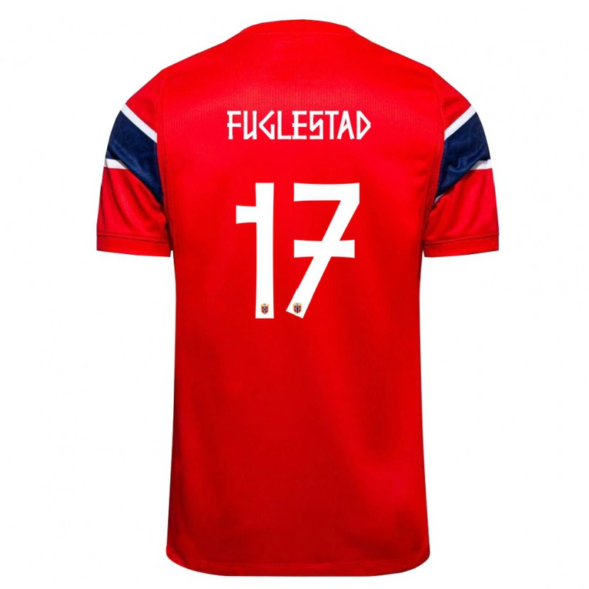 Danxen Pánské Norsko Niklas Fuglestad #17 Červená Námořnická Bílá Domů Hráčské Dresy 26-28 Dres