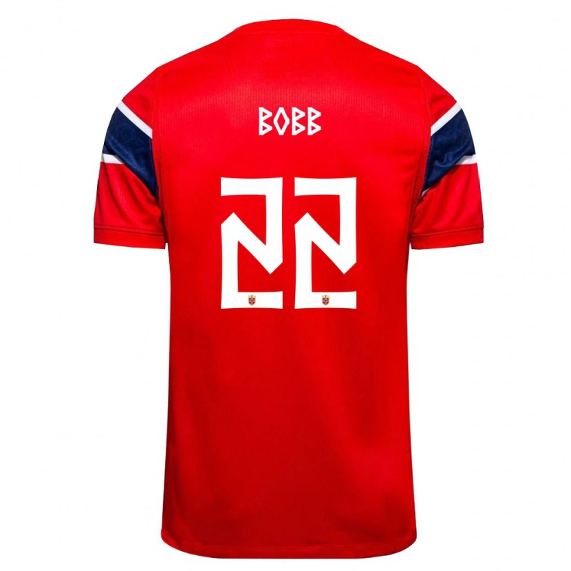 Danxen Pánské Norsko Oscar Bobb #22 Červená Námořnická Bílá Domů Hráčské Dresy 26-28 Dres