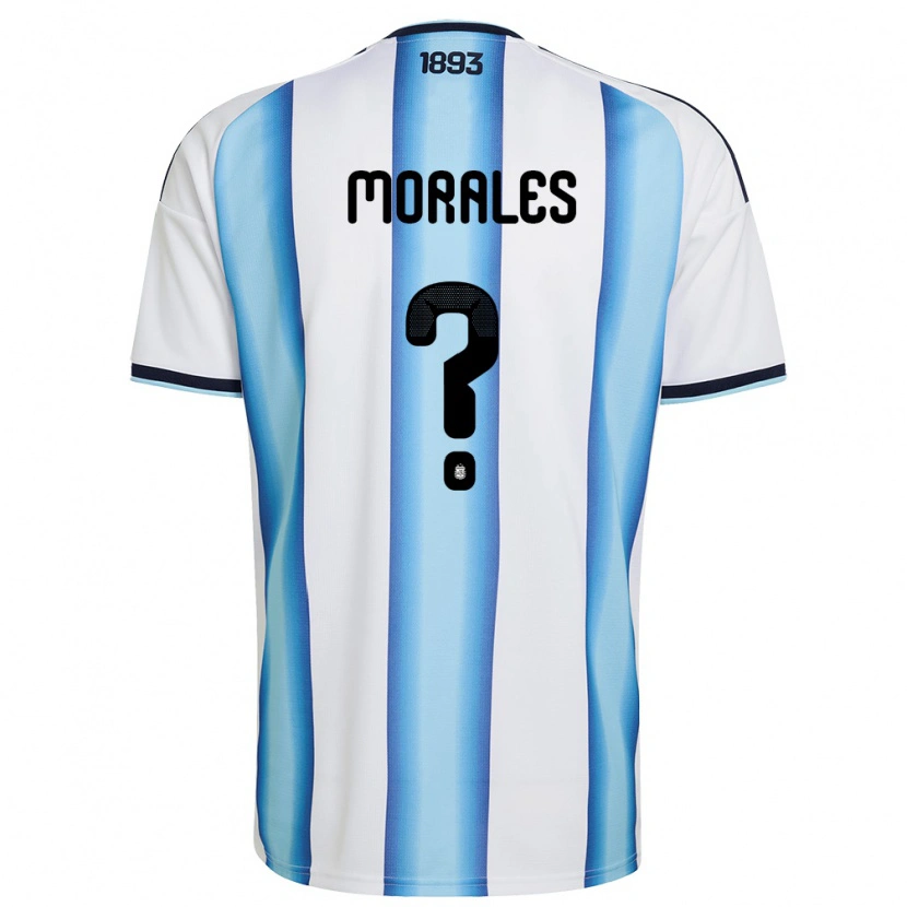 Danxen Pánské Argentina Ehitan Morales #0 Bílá Nebeská Modrá Námořnická Domů Hráčské Dresy 26-28 Dres