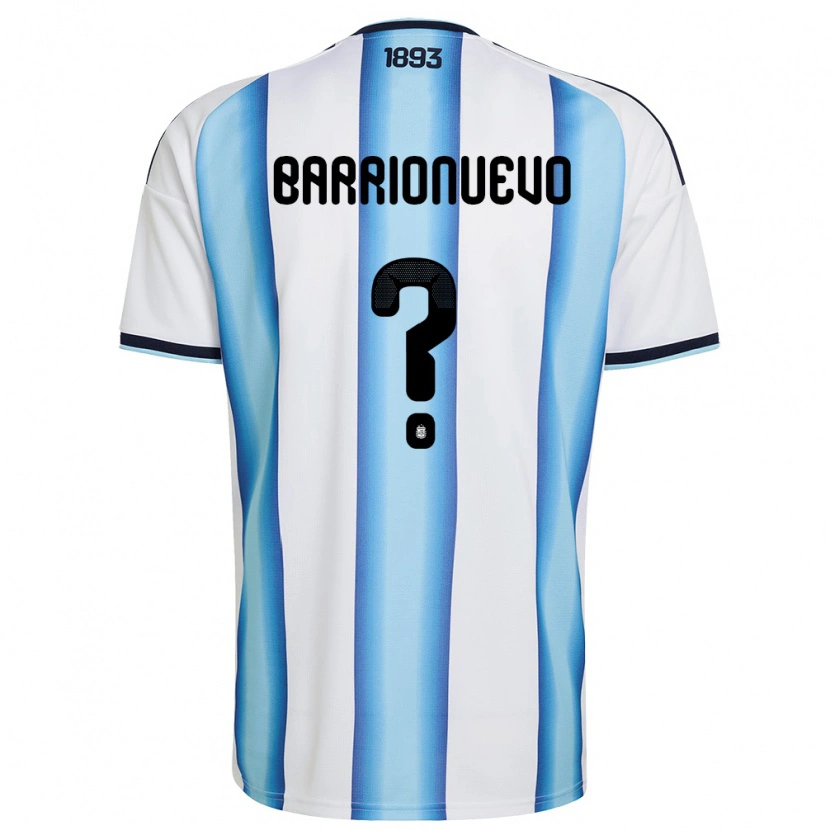 Danxen Pánské Argentina Emiliano Barrionuevo #0 Bílá Nebeská Modrá Námořnická Domů Hráčské Dresy 26-28 Dres