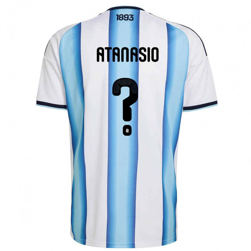 Danxen Pánské Argentina Nicolás Atanasio #0 Bílá Nebeská Modrá Námořnická Domů Hráčské Dresy 26-28 Dres
