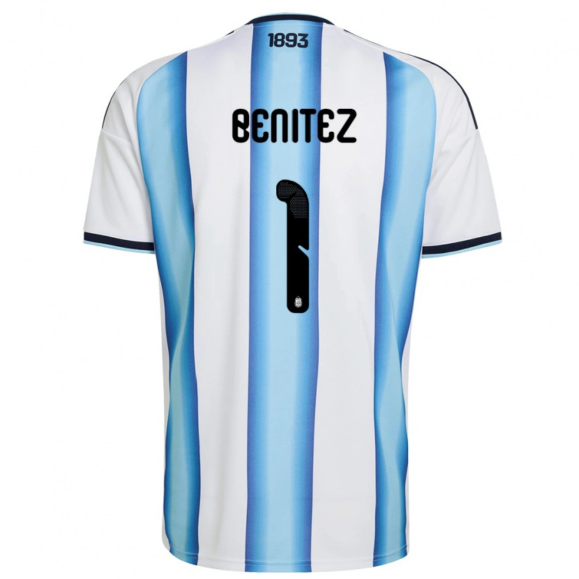 Danxen Pánské Argentina Walter Benítez #1 Bílá Nebeská Modrá Námořnická Domů Hráčské Dresy 26-28 Dres