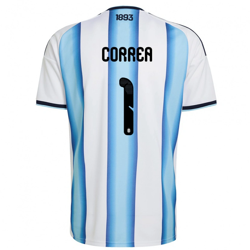 Danxen Pánské Argentina Vanina Correa #1 Bílá Nebeská Modrá Námořnická Domů Hráčské Dresy 26-28 Dres