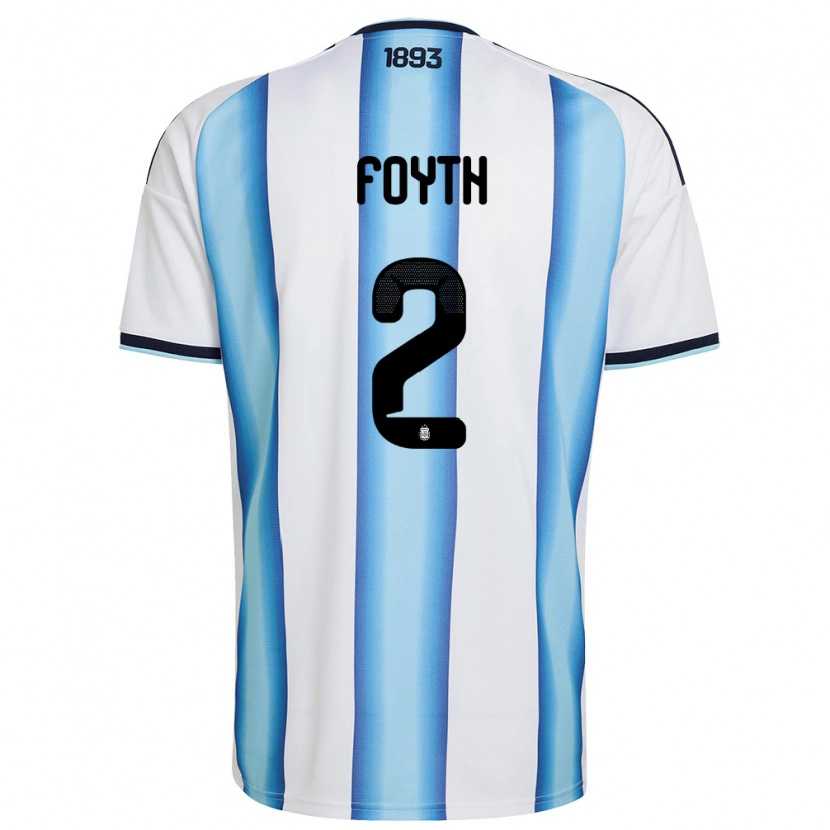 Danxen Pánské Argentina Juan Foyth #2 Bílá Nebeská Modrá Námořnická Domů Hráčské Dresy 26-28 Dres
